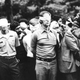 Blindfolded American Embassy personnel are paraded for the news cameras (Author unknown)